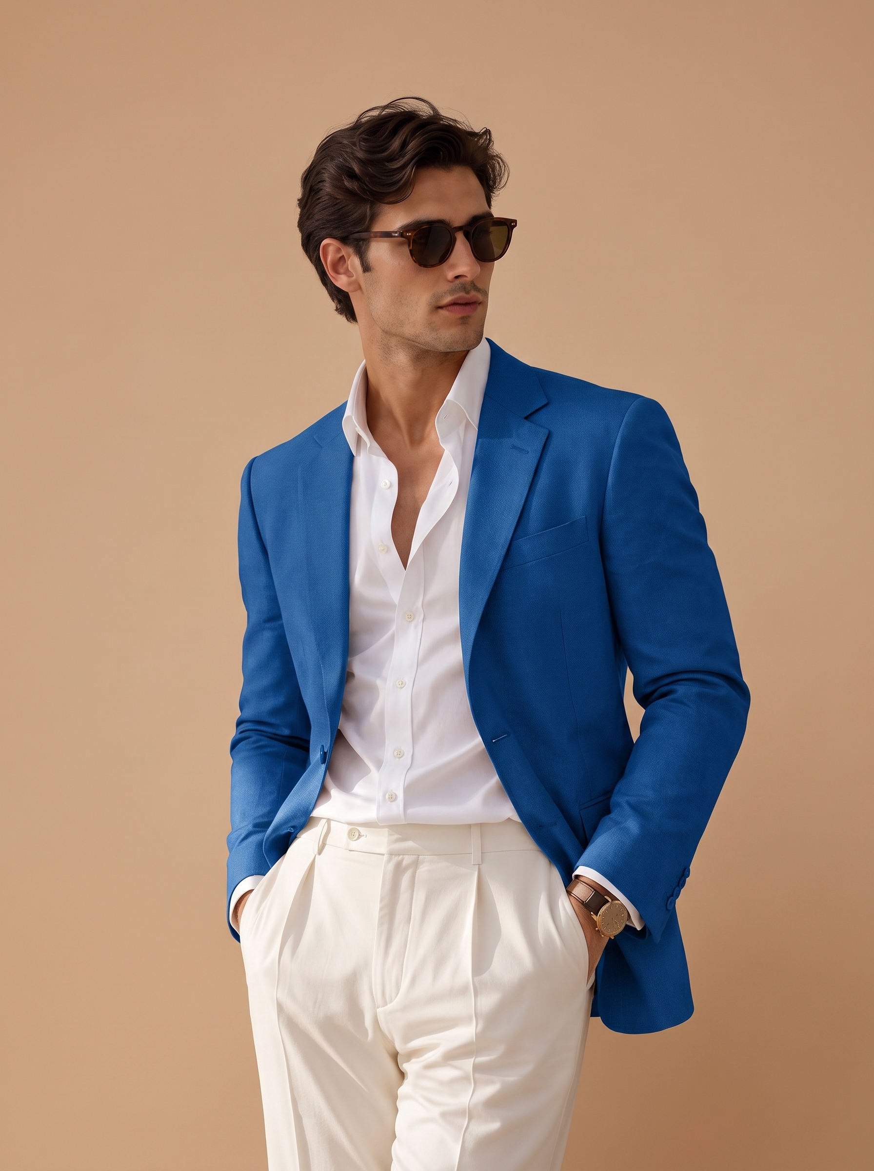 Azure Royal Blue Single Blazer