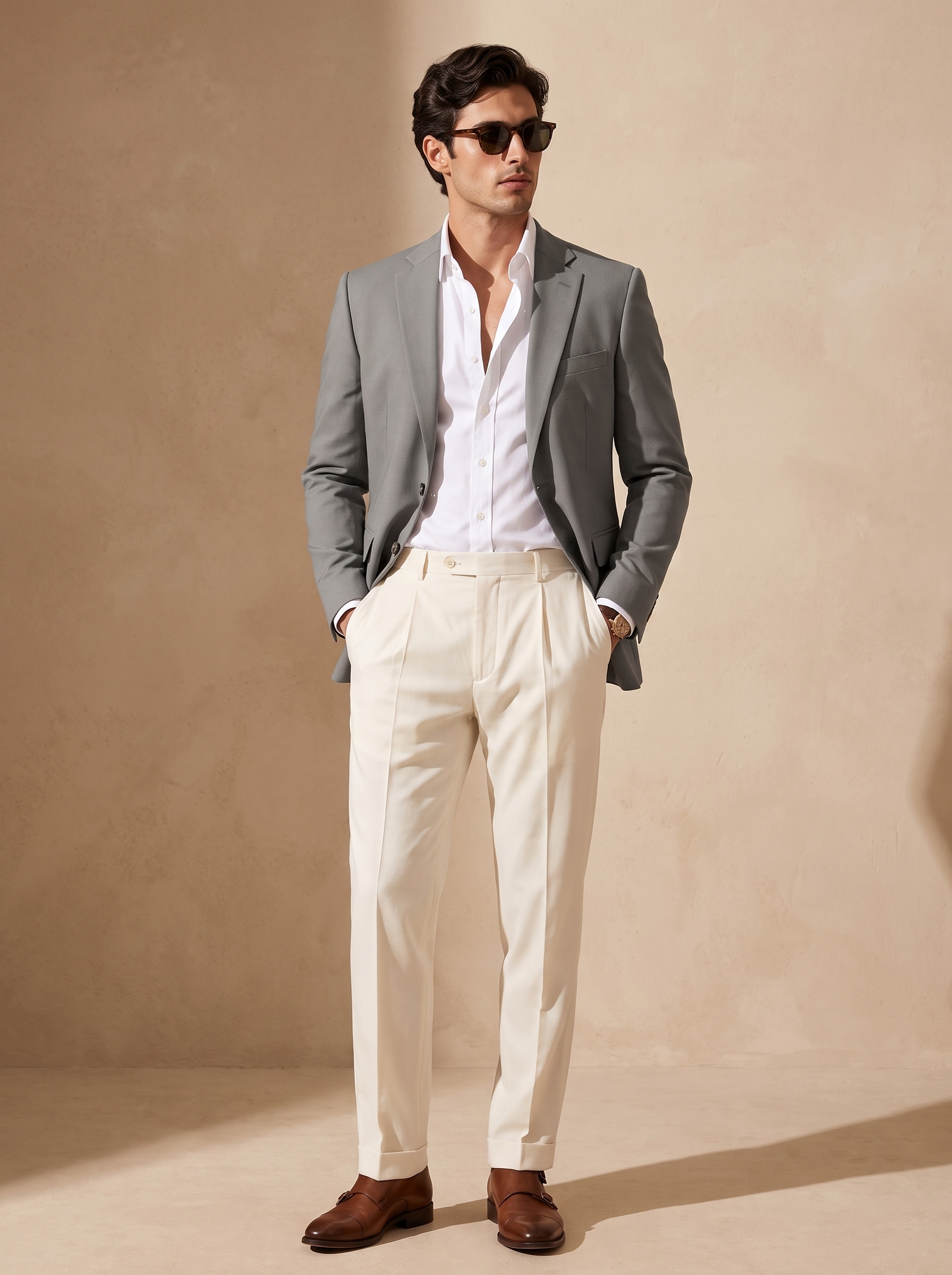 Sage Executive Grey Blazer Full View