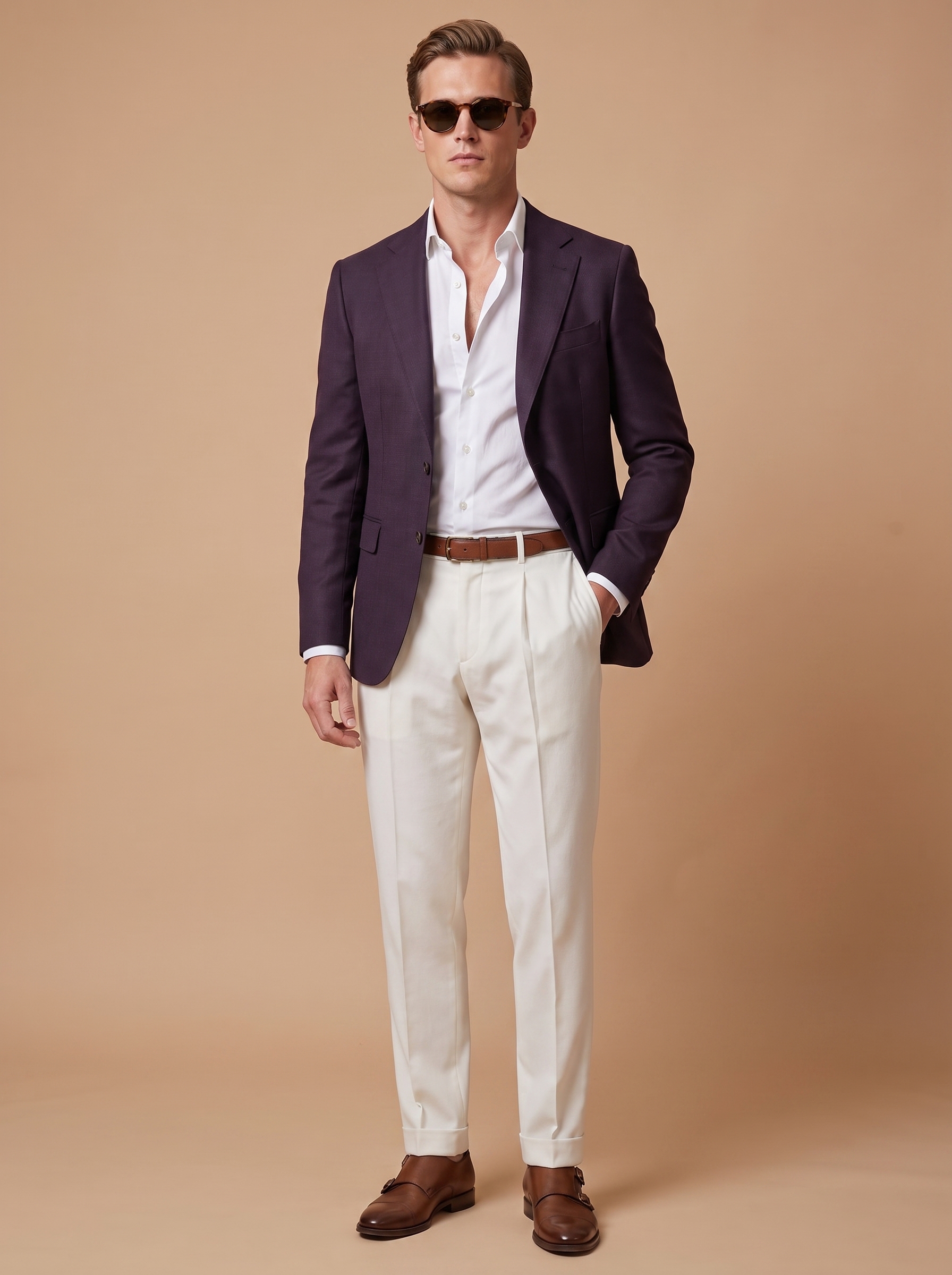 Deep Plum Wine Blazer Full View