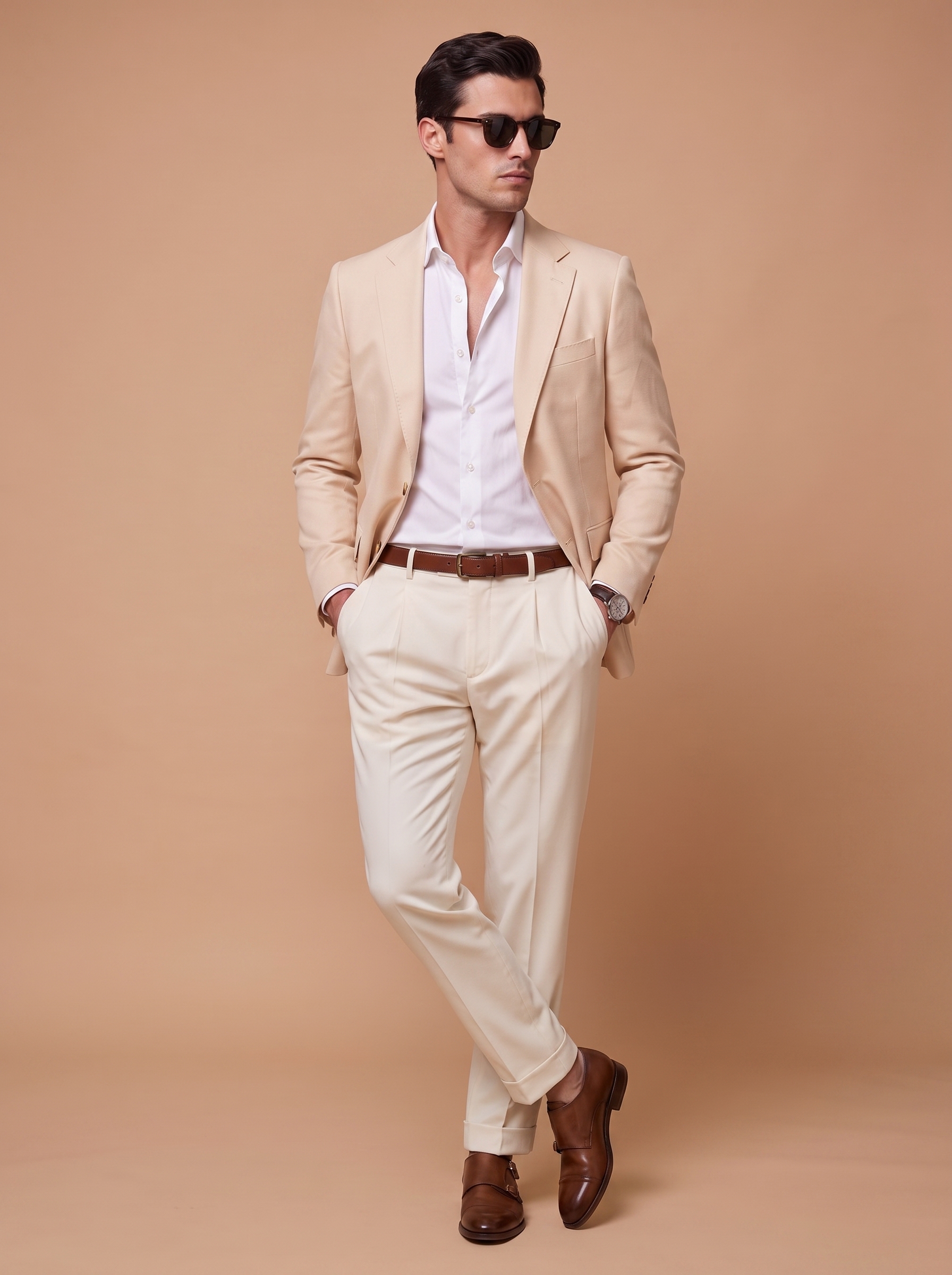 Light Champagne Sand Blazer Full View