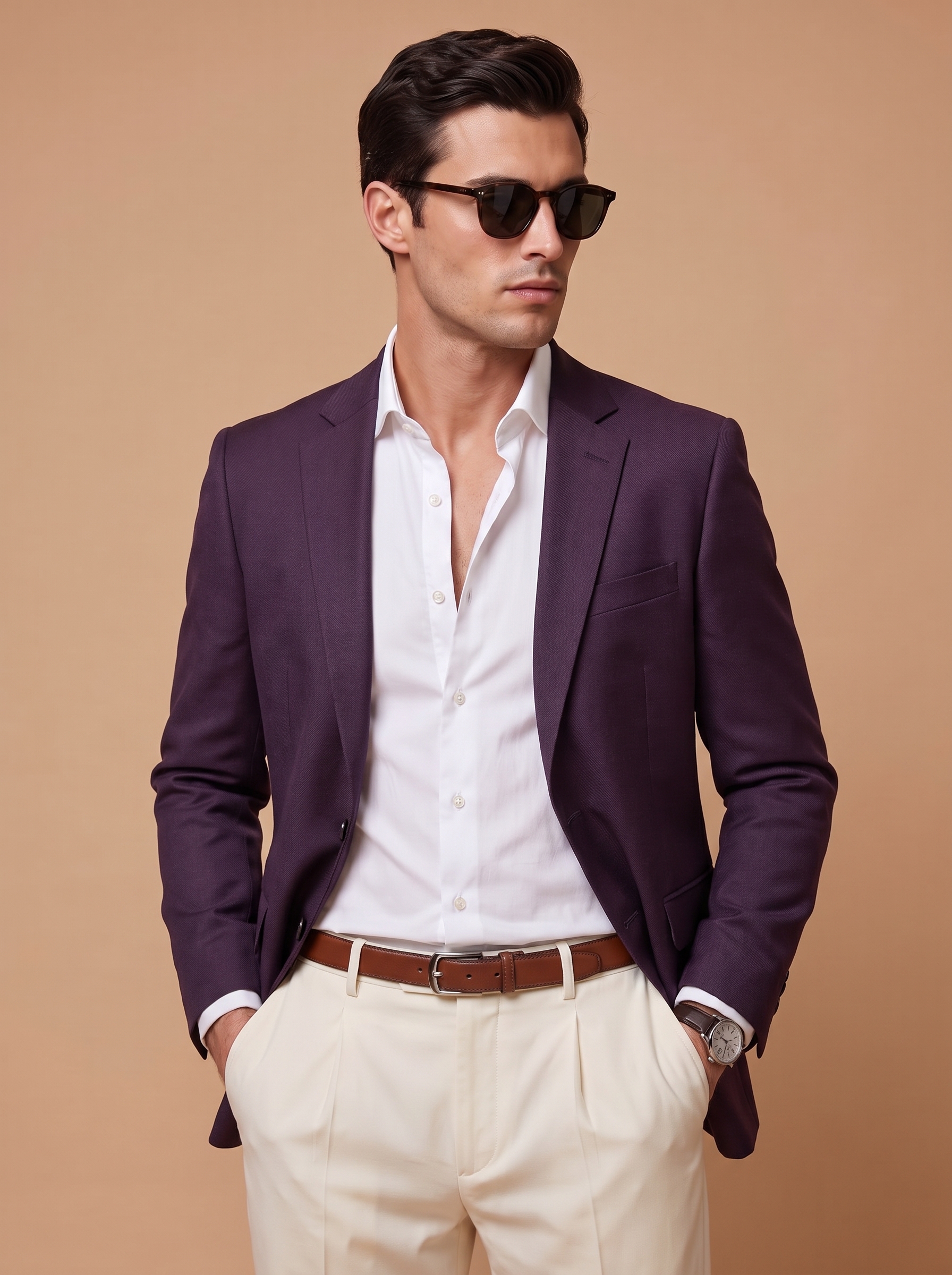 Deep Plum Wine Blazer Close-up