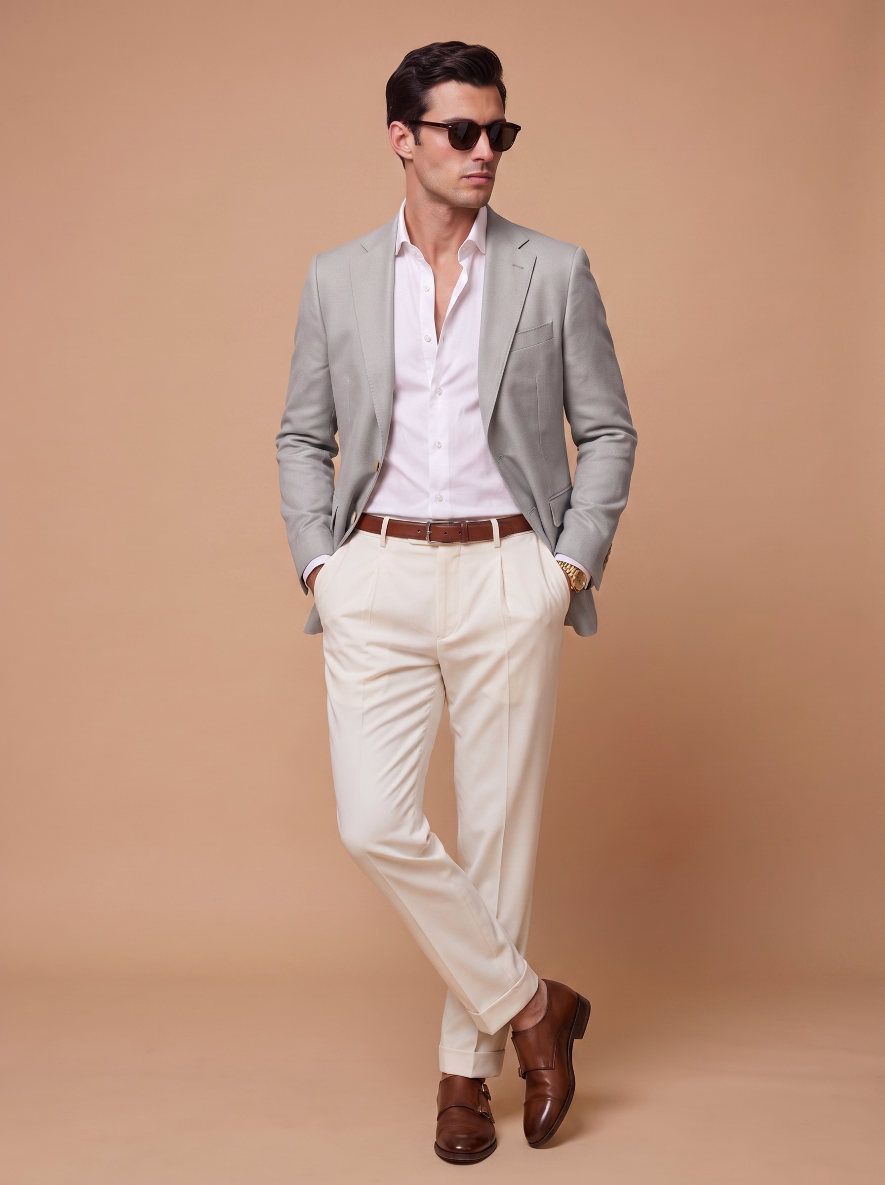 Light Sage Grey Blazer Full View